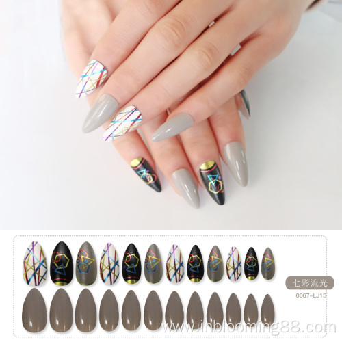 Wholesale 24Pcs Long Stiletto Shape Design False Nails